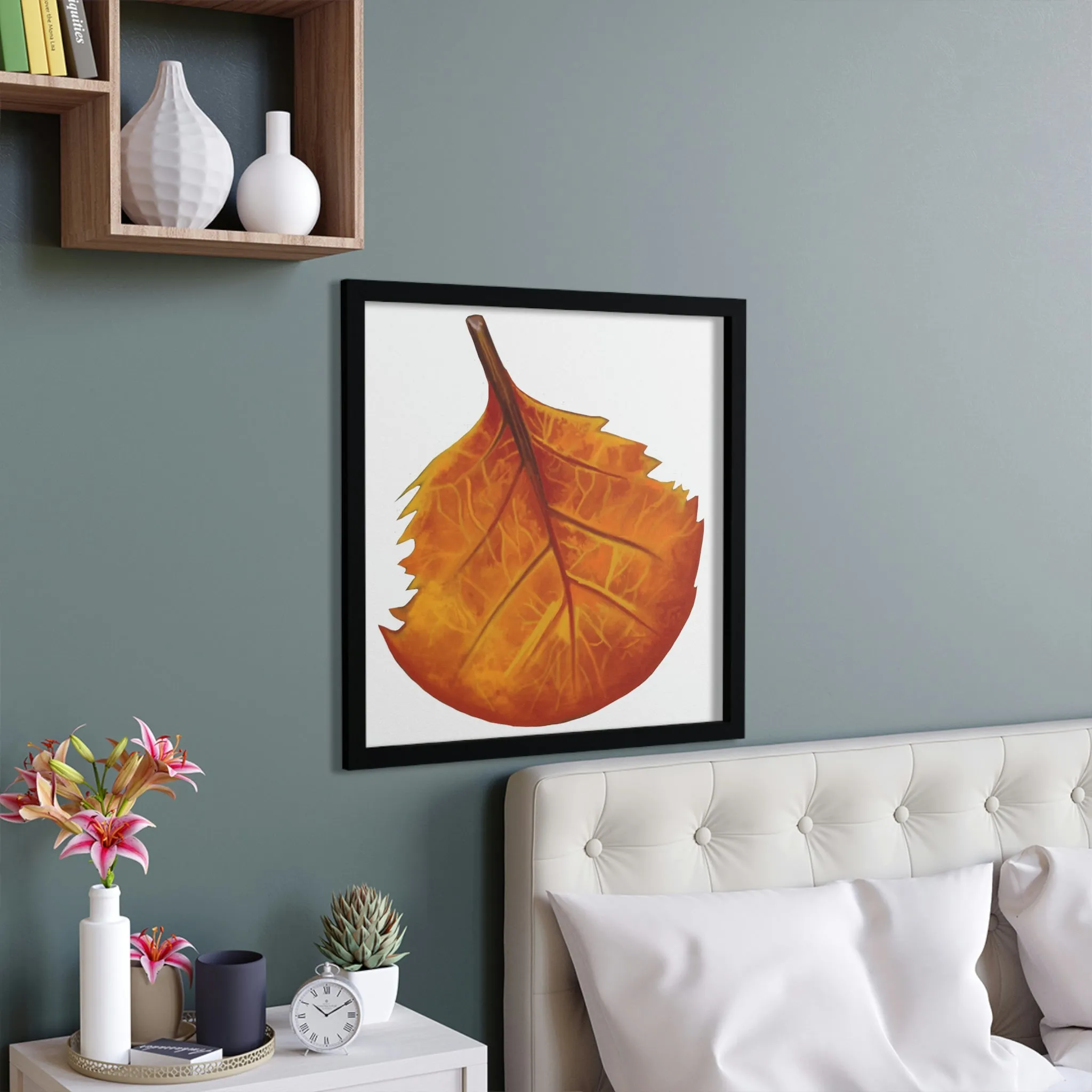 Orange Leaf Framed Poster