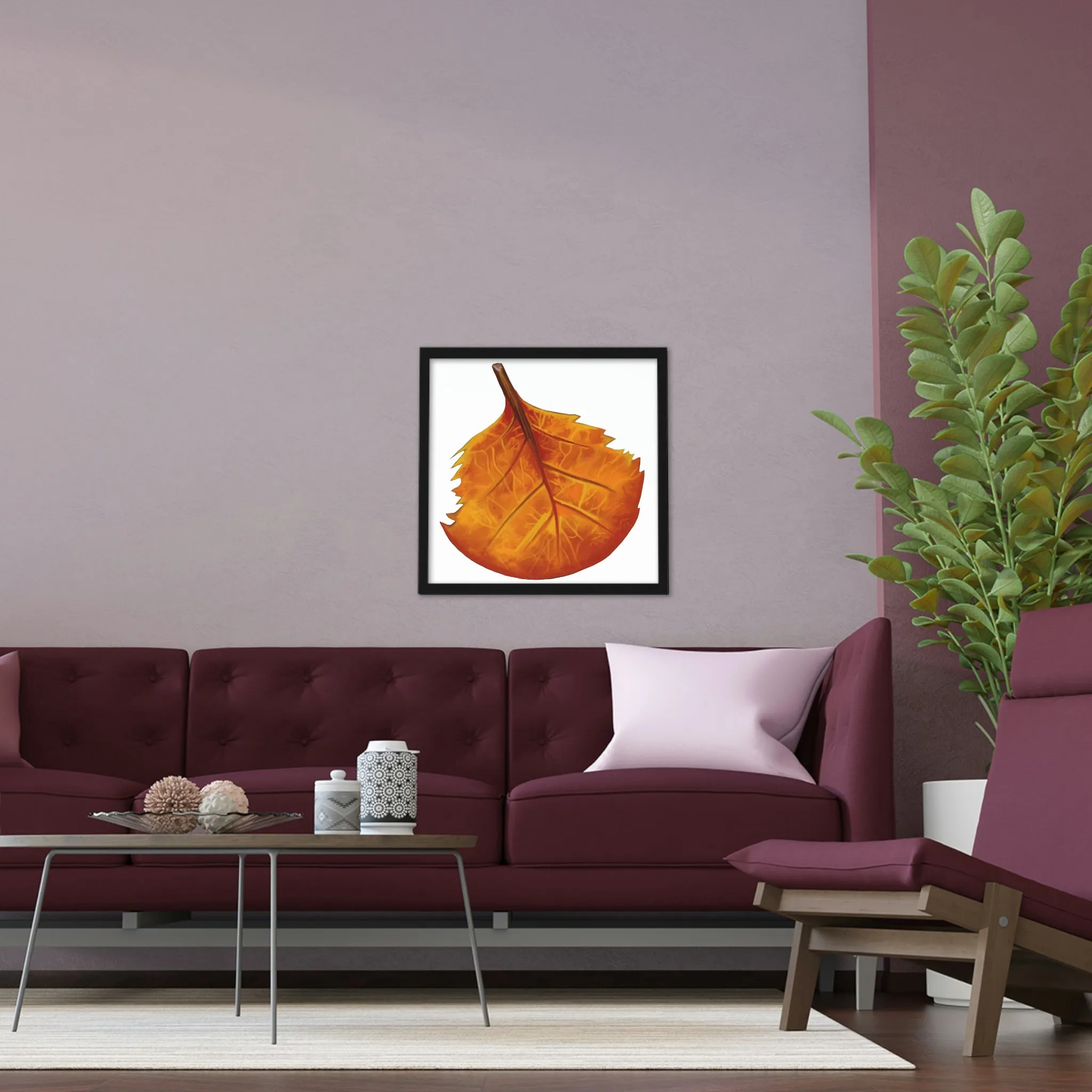 Orange Leaf Framed Poster