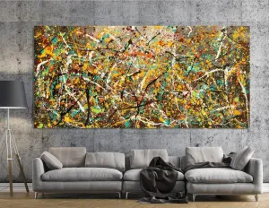 Painting Art Vintage Style Jackson Pollock large wall art on Canvas Rustic Decor for Luxury Homes - Vintage Beauty 126