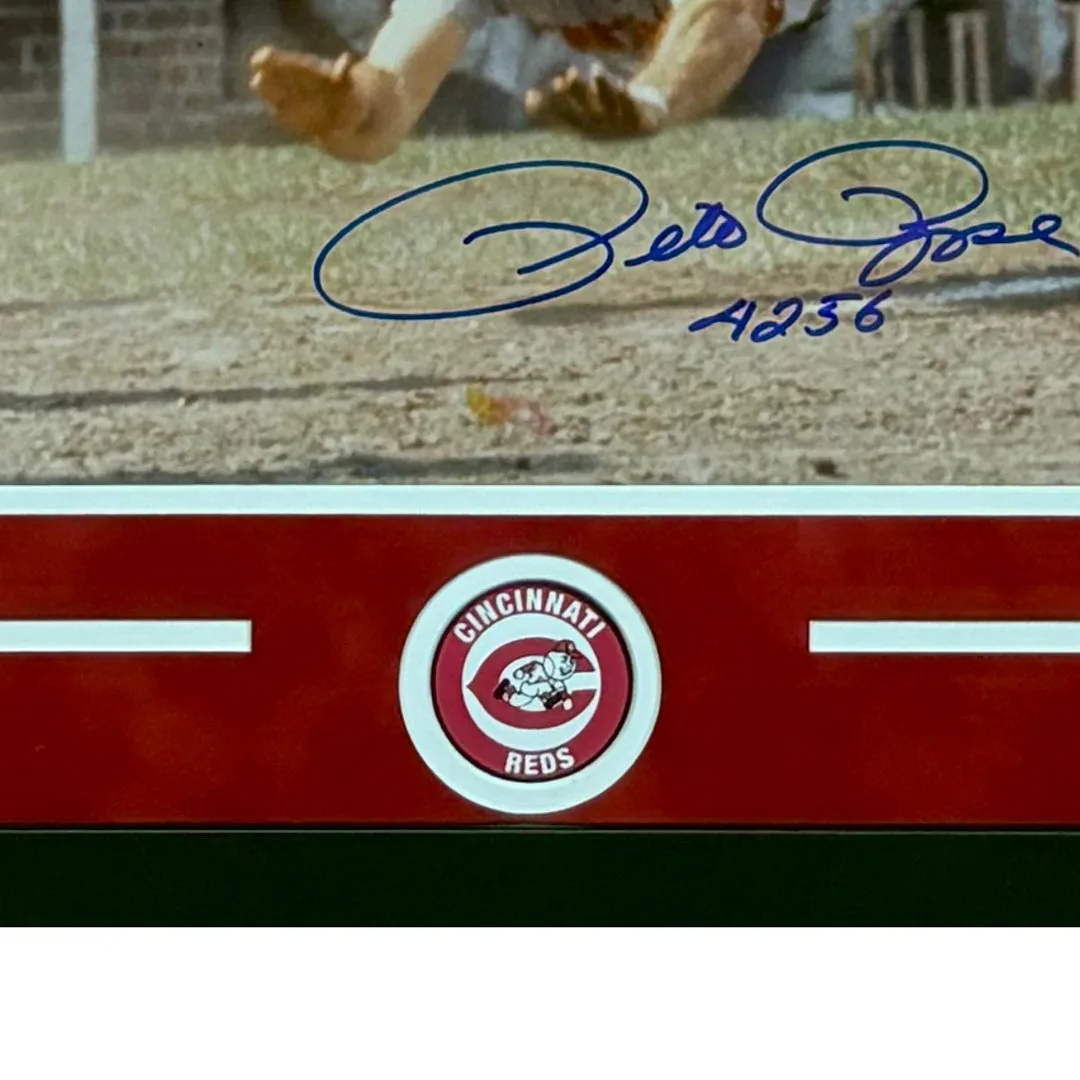 Pete Rose Hand Signed & Framed Cincinnati Reds 16x20 Baseball Photo