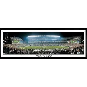 Philadelphia Eagles Inaugural Game"  - 13.5"x39" Standard Black Frame"