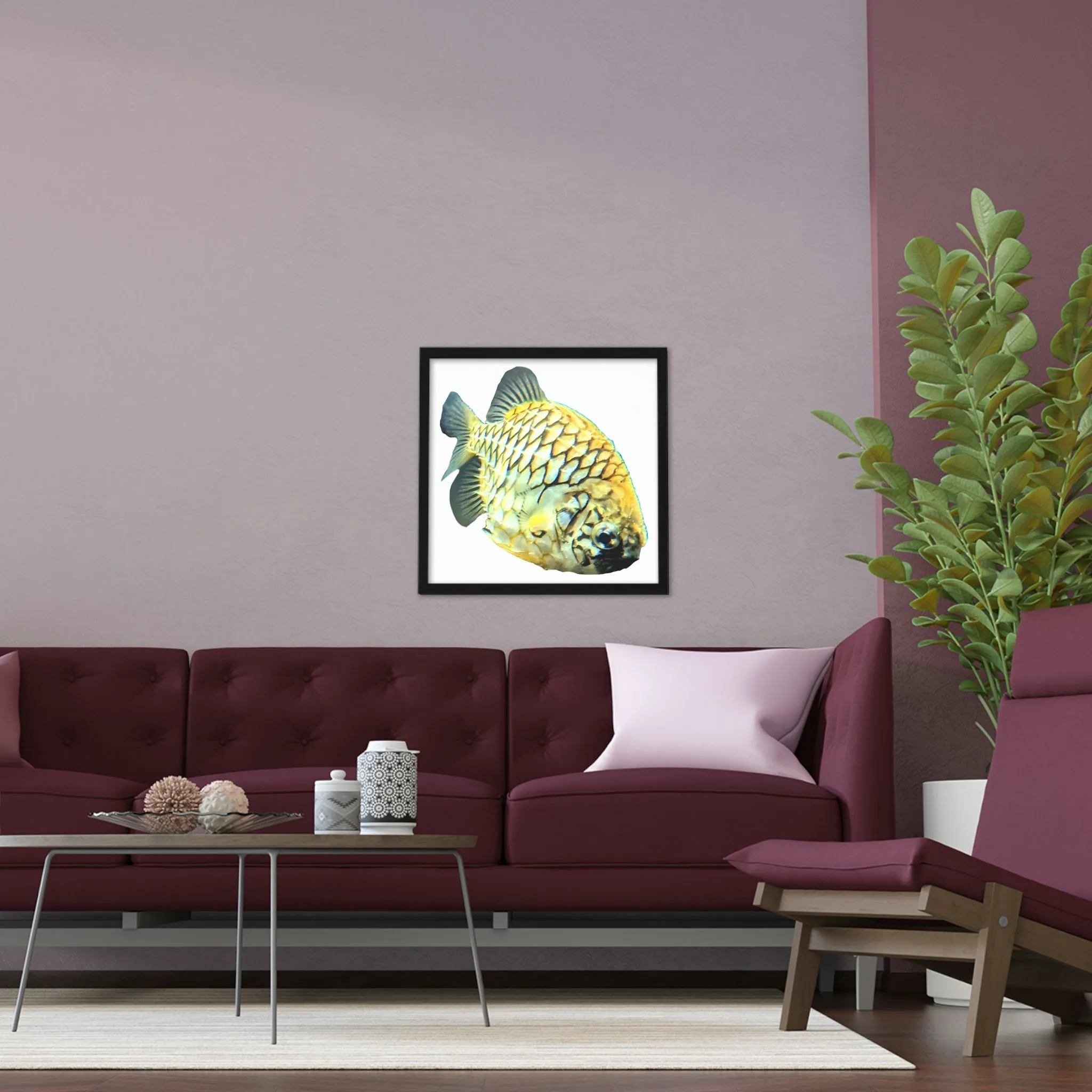 Pineapple Fish Framed Poster