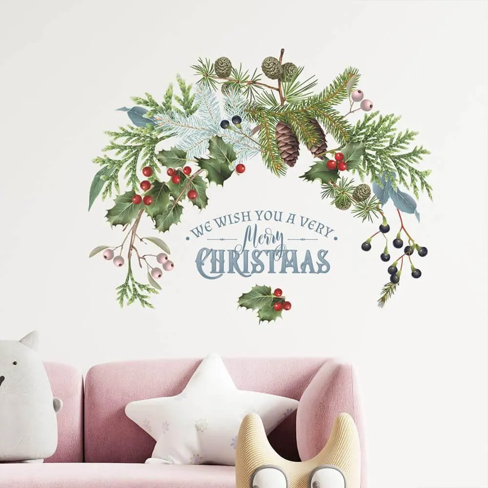 Pinecone Christmas Decor Peel and Stick Wall Decal