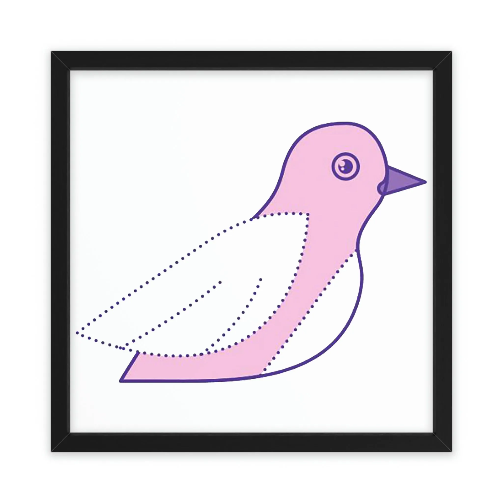 Pink and Purple Bird Framed Poster