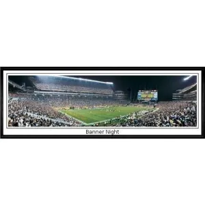 Pittsburgh Steelers Banner Night"  - 13.5"x39" Standard Black Frame"