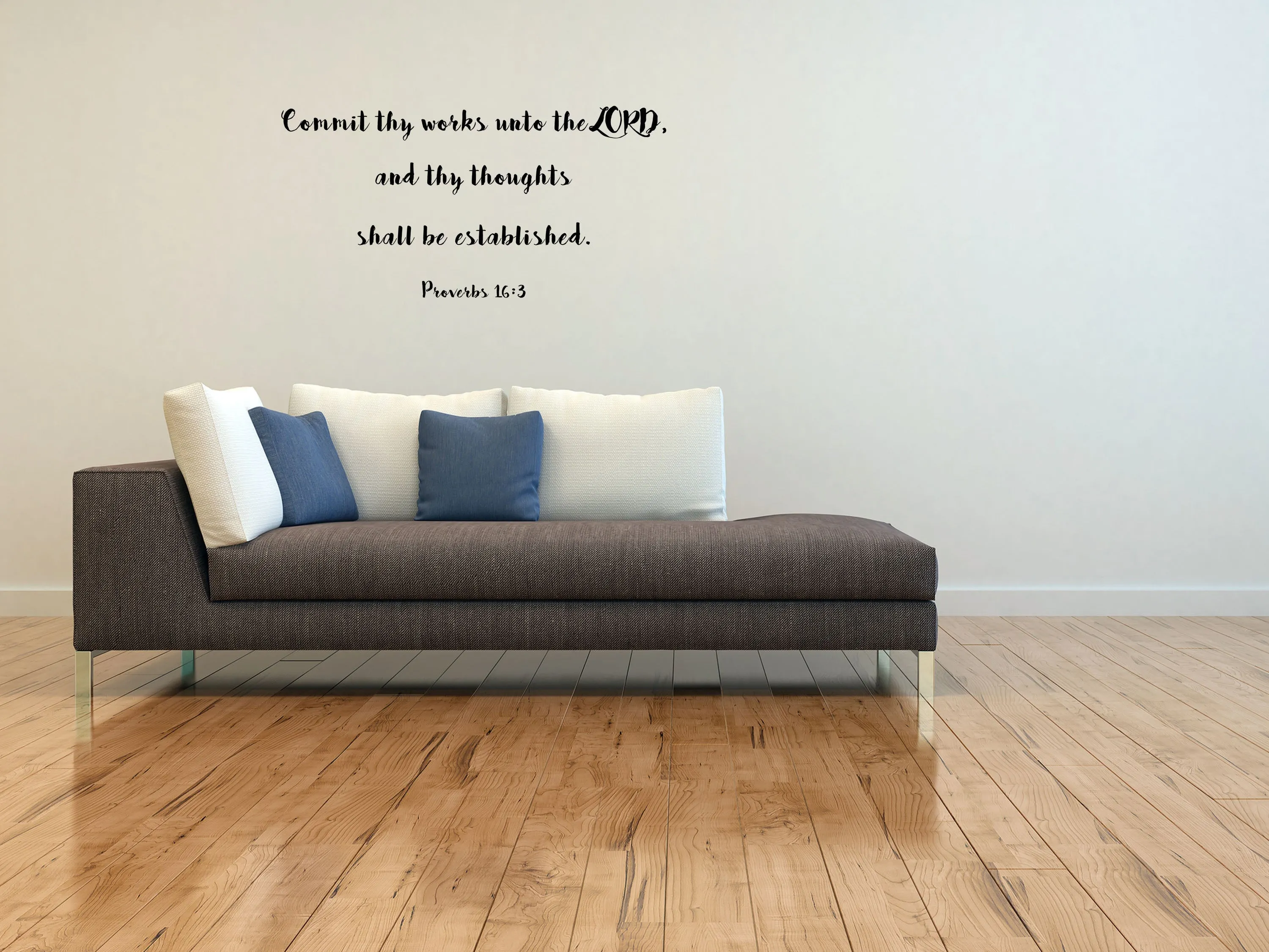 Proverbs 16:3 Christian KJV Wall Decal Sticker - Commit Thy Works Unto The Lord Scripture - Proverbs Wall Decal - Religious Wall Decal