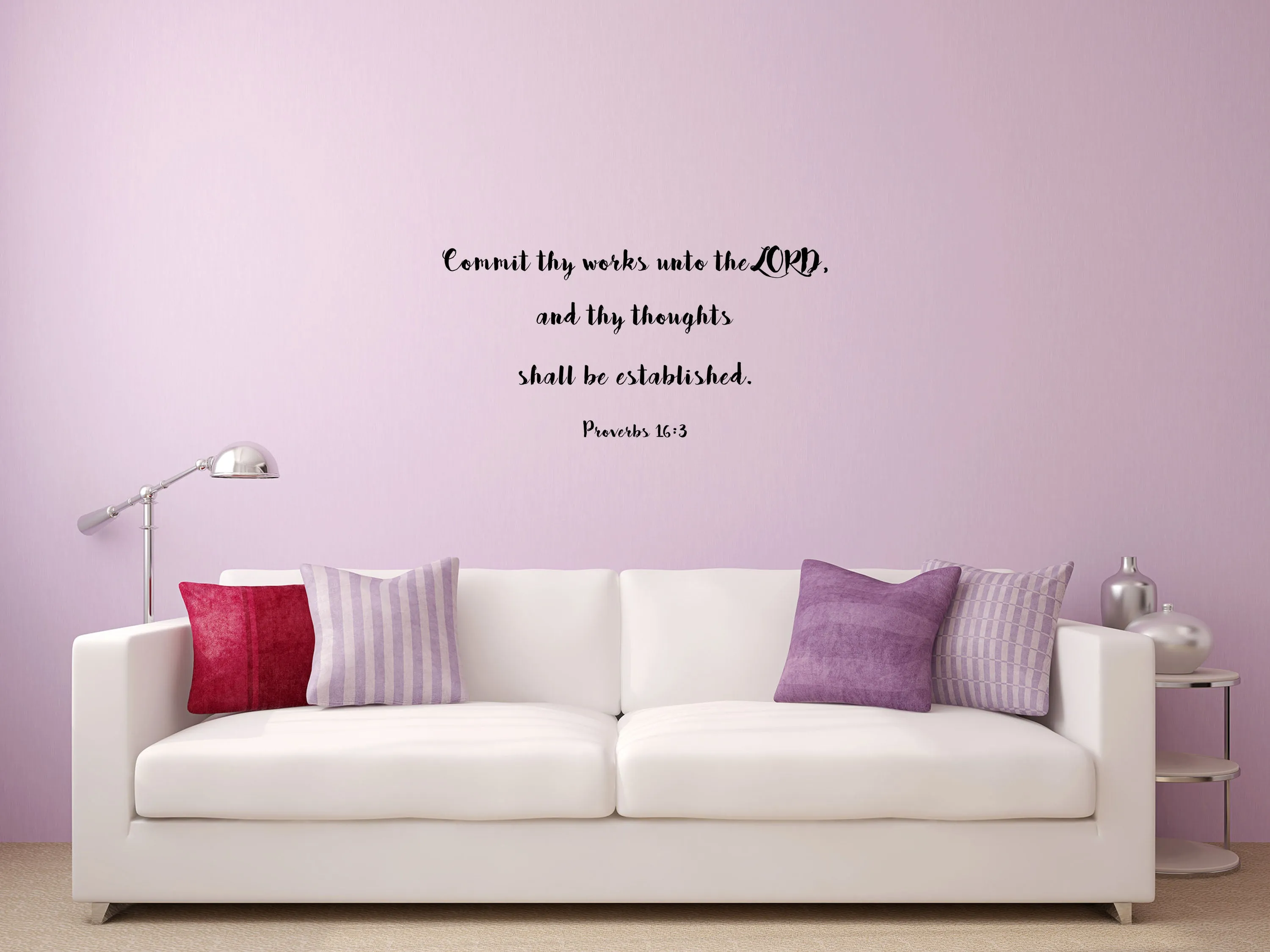 Proverbs 16:3 Christian KJV Wall Decal Sticker - Commit Thy Works Unto The Lord Scripture - Proverbs Wall Decal - Religious Wall Decal