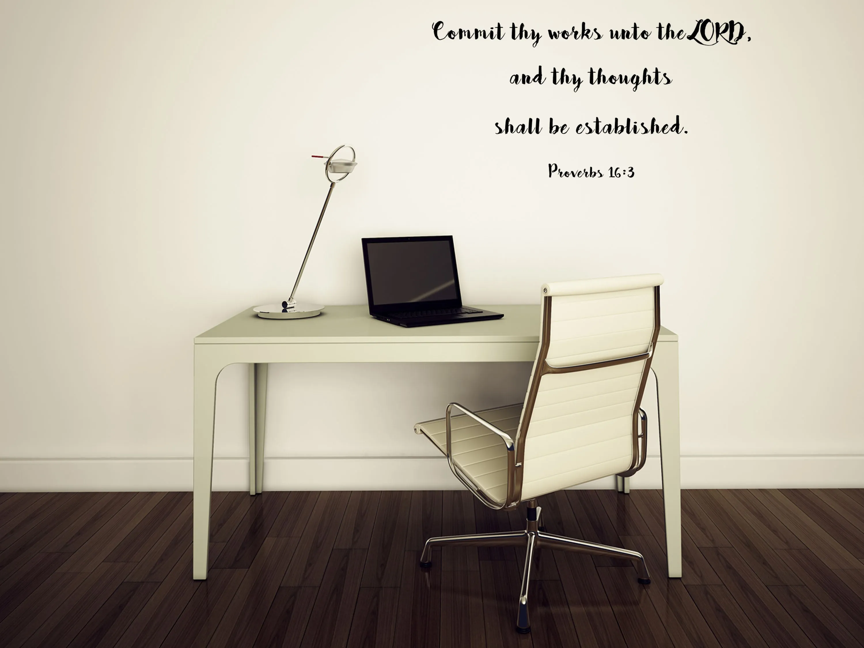 Proverbs 16:3 Christian KJV Wall Decal Sticker - Commit Thy Works Unto The Lord Scripture - Proverbs Wall Decal - Religious Wall Decal