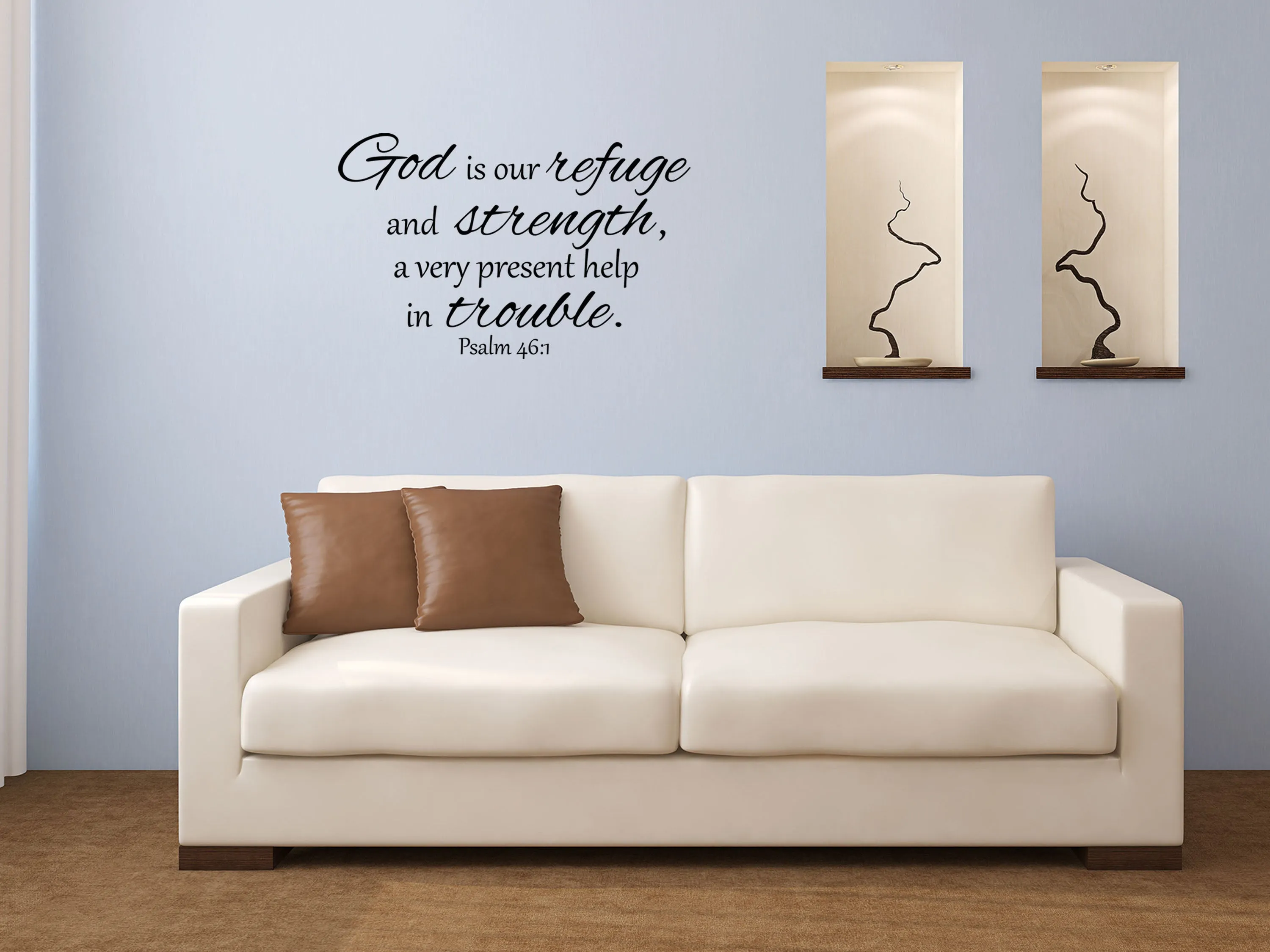 Psalm 46:1 God Is Our Refuge KJV Vinyl Wall Decal - Refuge Wall Decal Very Present Help - Bible Verse Wall Decal