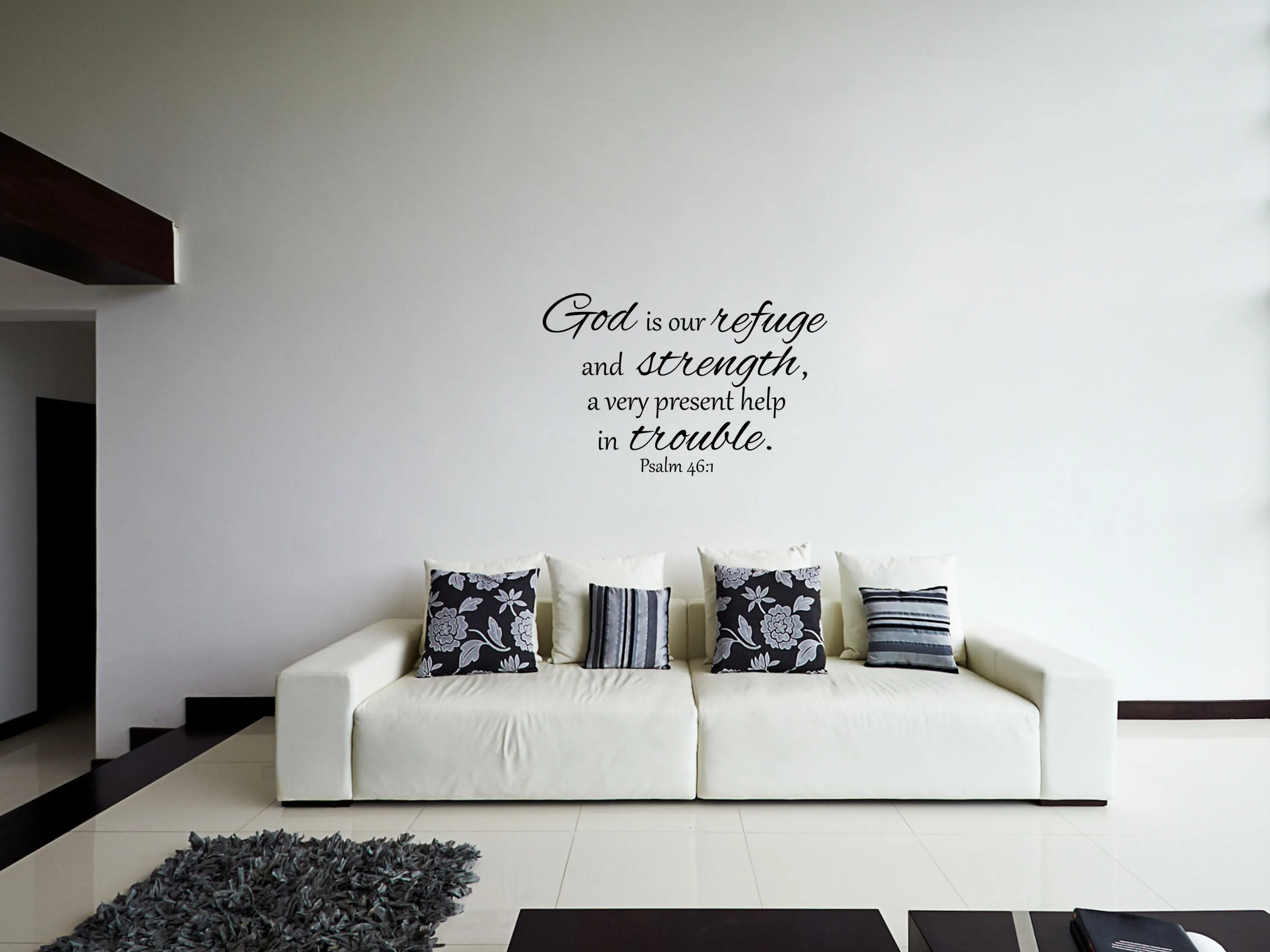 Psalm 46:1 God Is Our Refuge KJV Vinyl Wall Decal - Refuge Wall Decal Very Present Help - Bible Verse Wall Decal