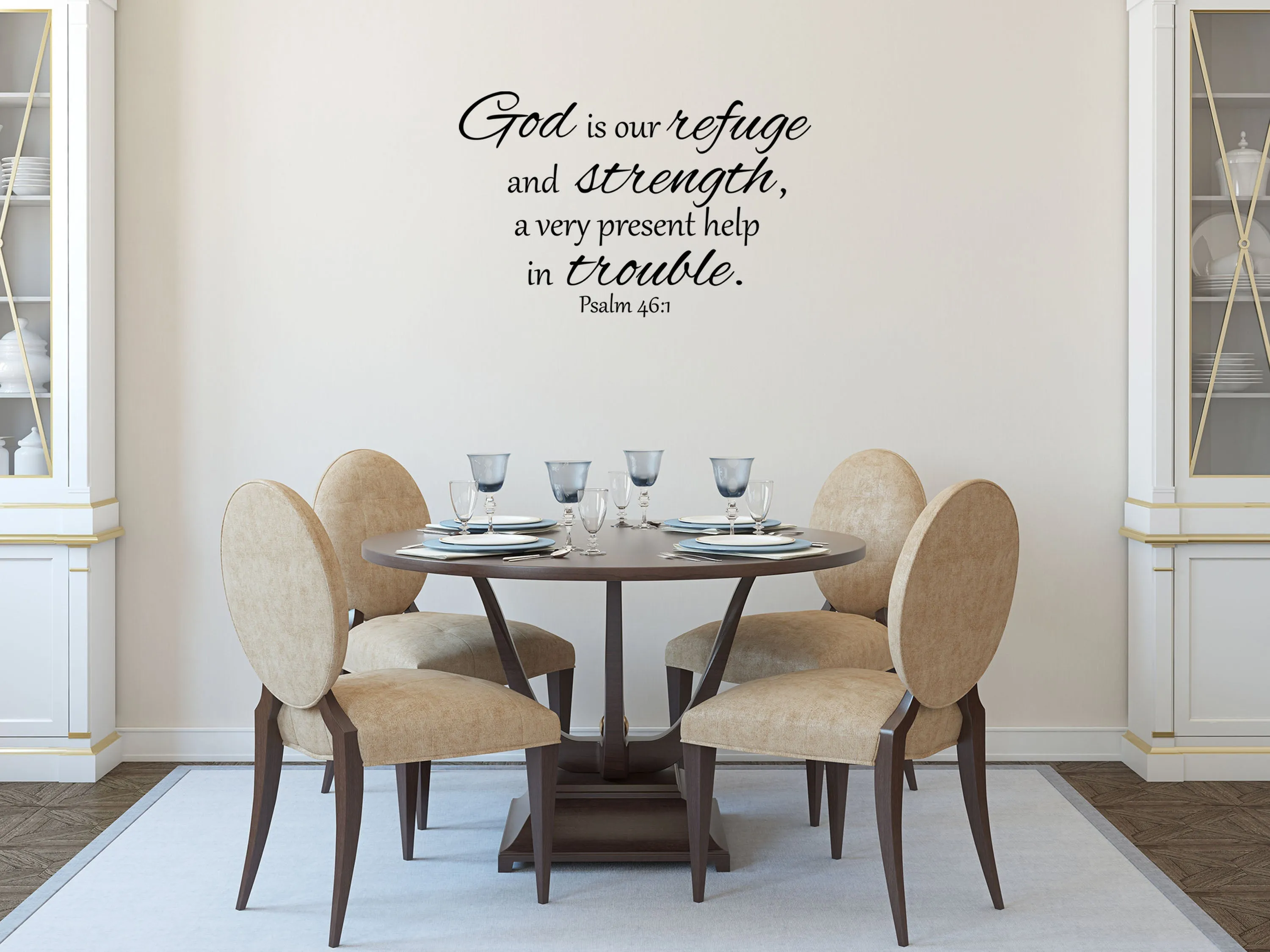 Psalm 46:1 God Is Our Refuge KJV Vinyl Wall Decal - Refuge Wall Decal Very Present Help - Bible Verse Wall Decal