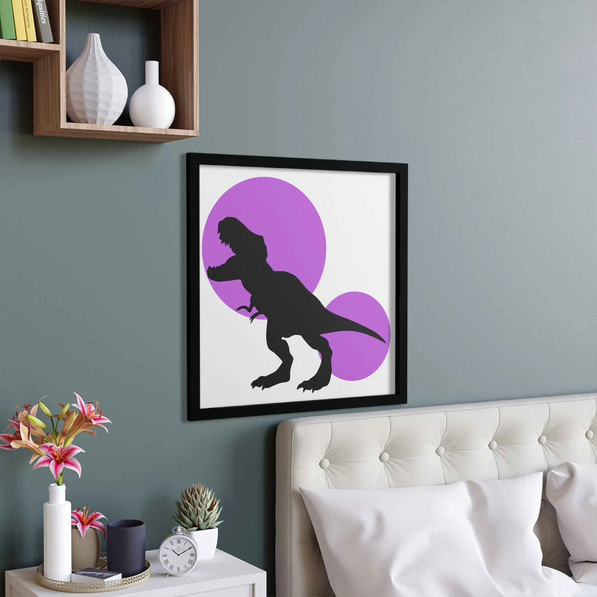 Purple Tyrannosaurus Rex Design Framed Poster