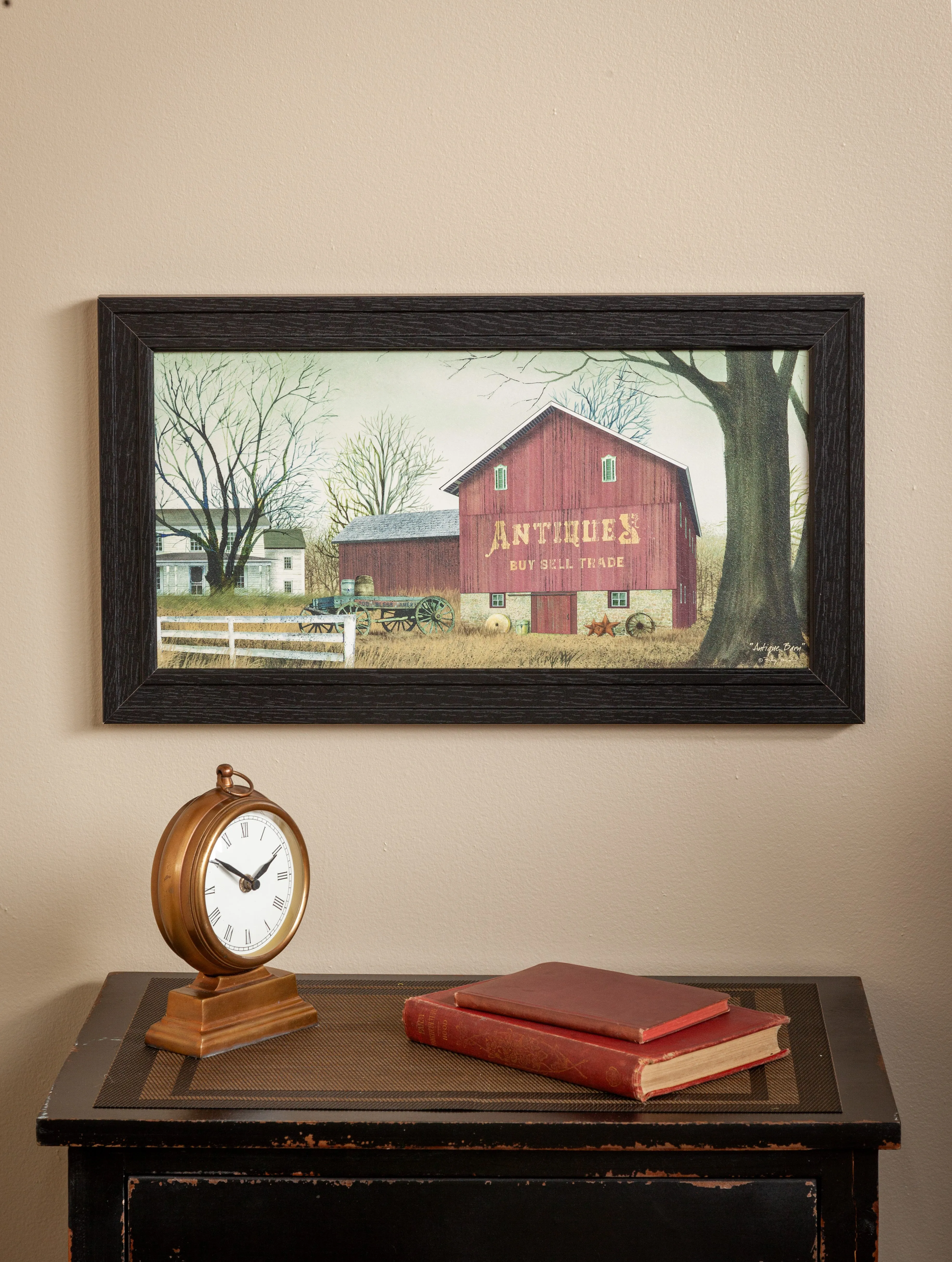 "Antique Barn" By Billy Jacobs, Framed Poster, Black Frame 14x10