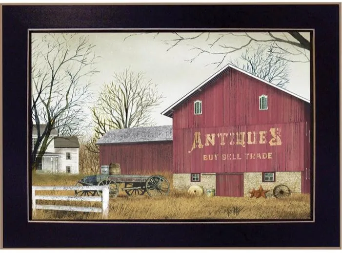 "Antique Barn" By Billy Jacobs, Framed Poster, Black Frame 14x10