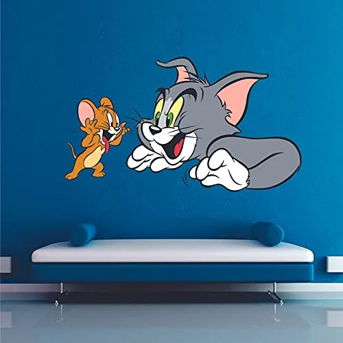 Sticker Mart� Tom & Jerry Design 2 Wall Sticker for Decorative Wall Sticker for Living Room, Bed Room, Kide Room