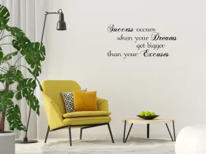 Success Wall Quote Sticker