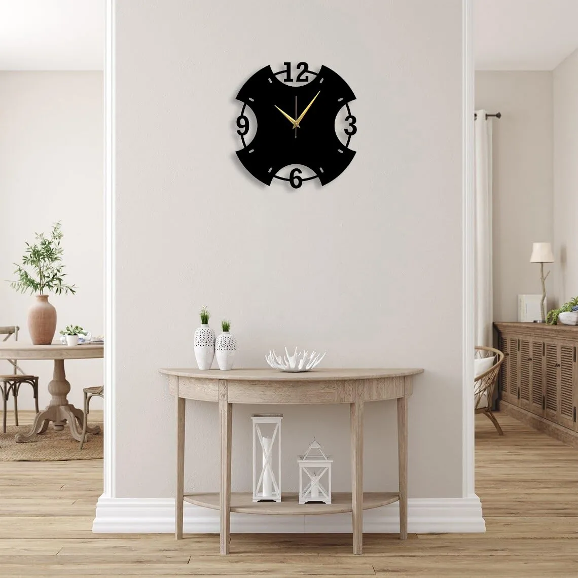 Trademubarak numerical metal wall clock for Living Room & Home Decor,Large Size Wall Clock with Numbers, Metal Wall Ornament, Outdoor Wall Clock and Gifts, Laser Cut Clock, Home Gifts (M25_40cm)