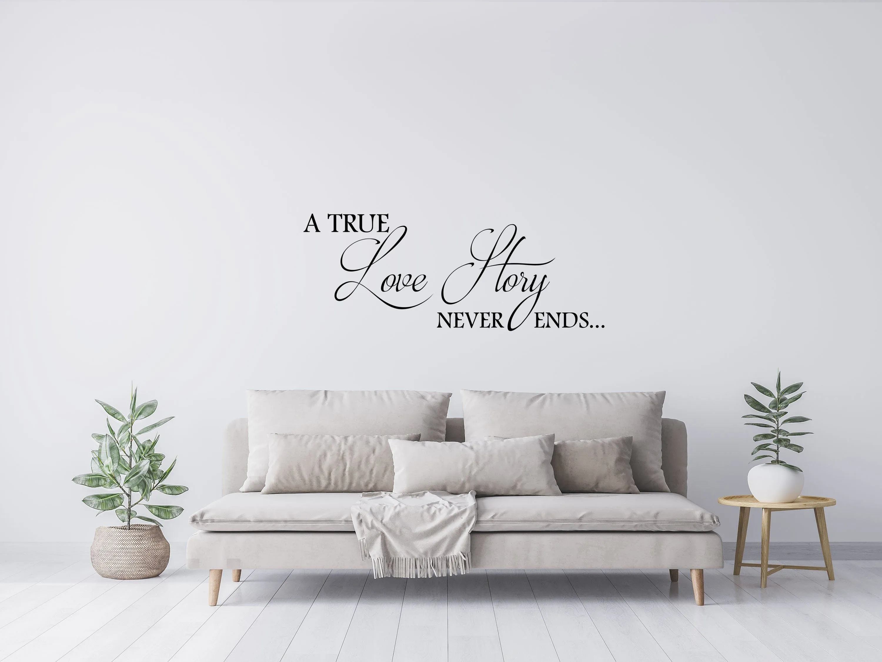 True Love Story Vinyl Wall Decal Sticker - Romantic Bedroom Marriage Decor