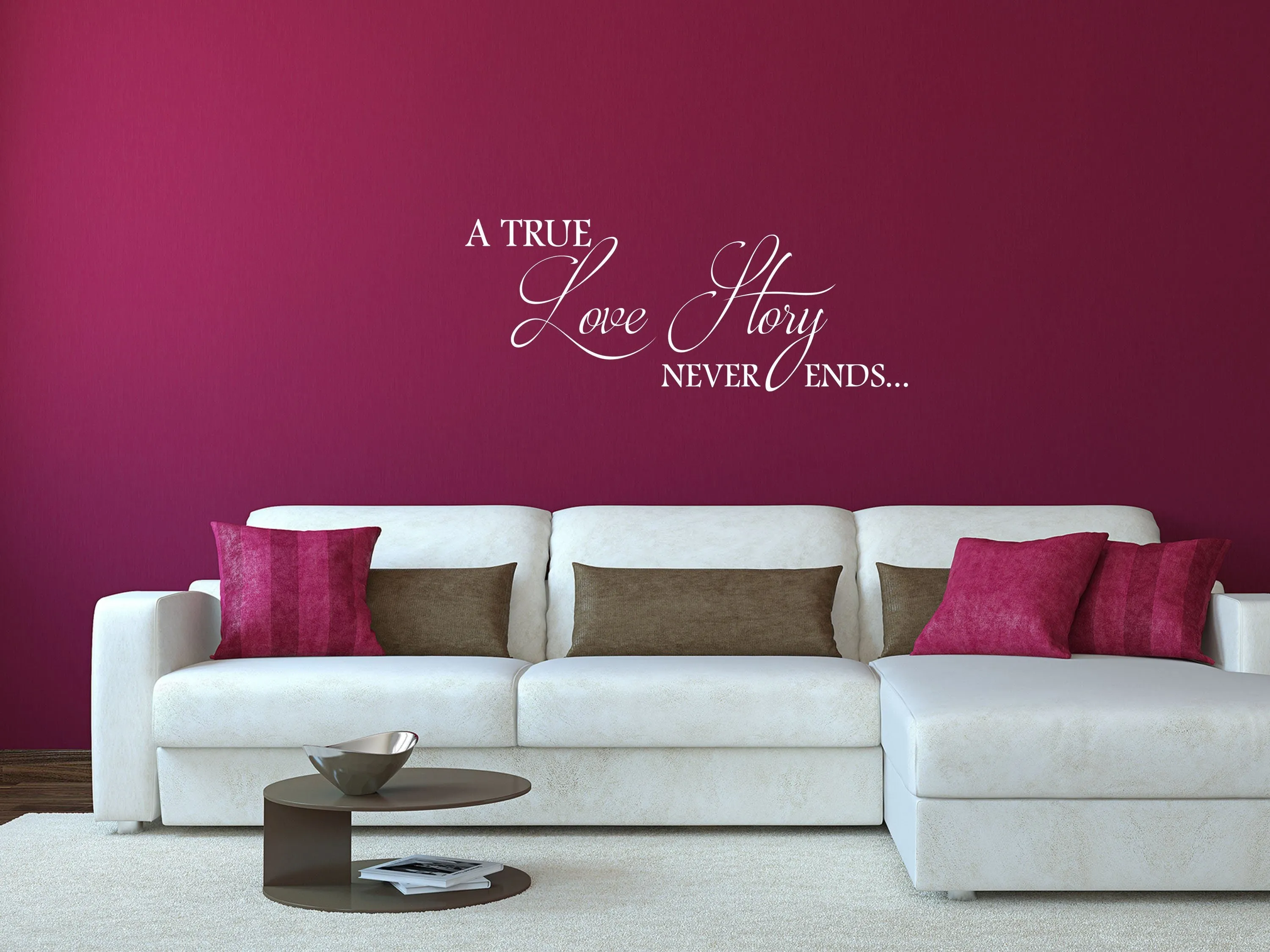 True Love Story Vinyl Wall Decal Sticker - Romantic Bedroom Marriage Decor