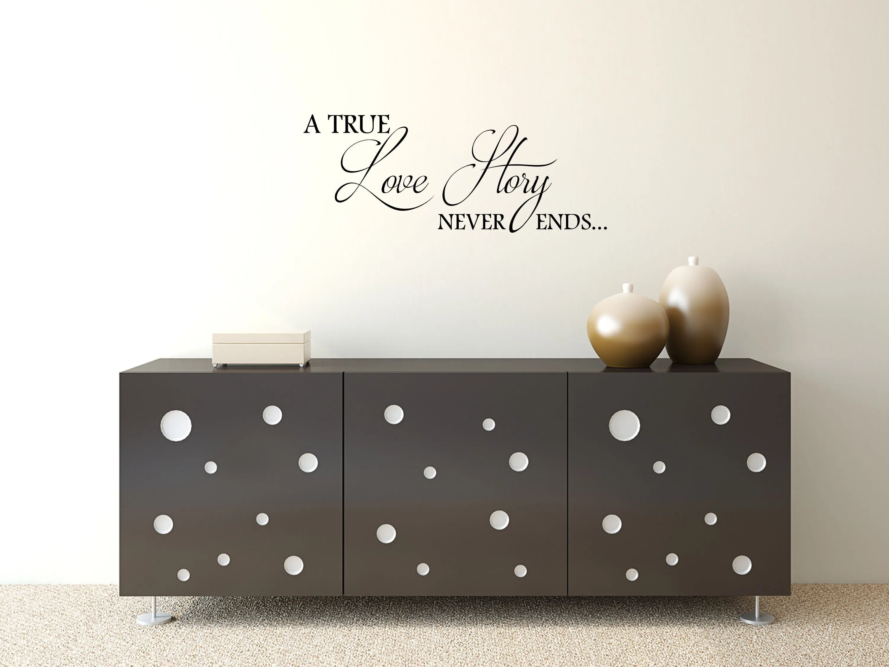 True Love Story Vinyl Wall Decal Sticker - Romantic Bedroom Marriage Decor