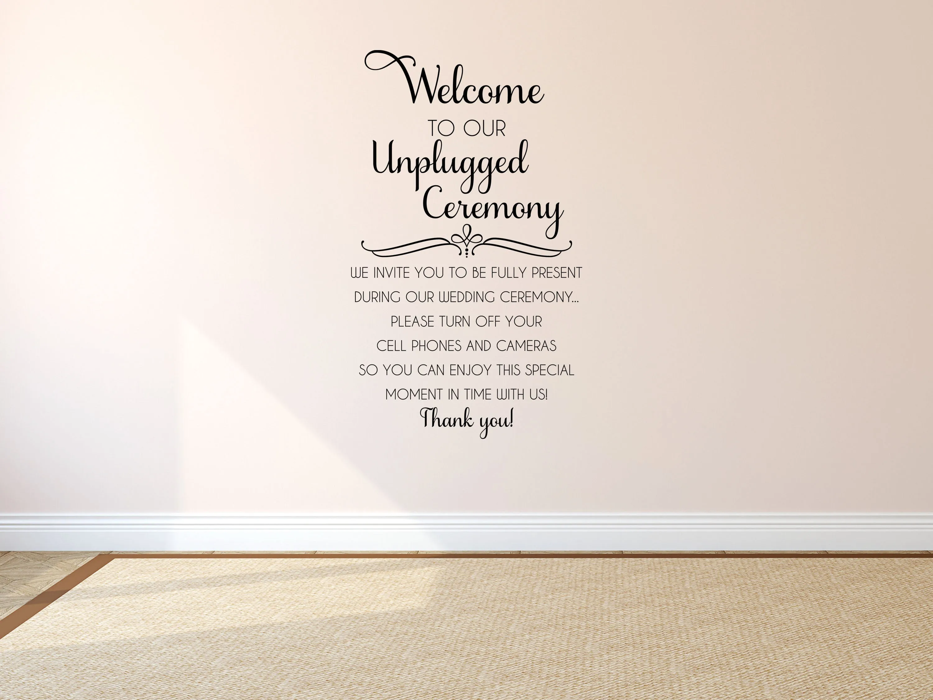 Unplugged Wedding Wall Decal