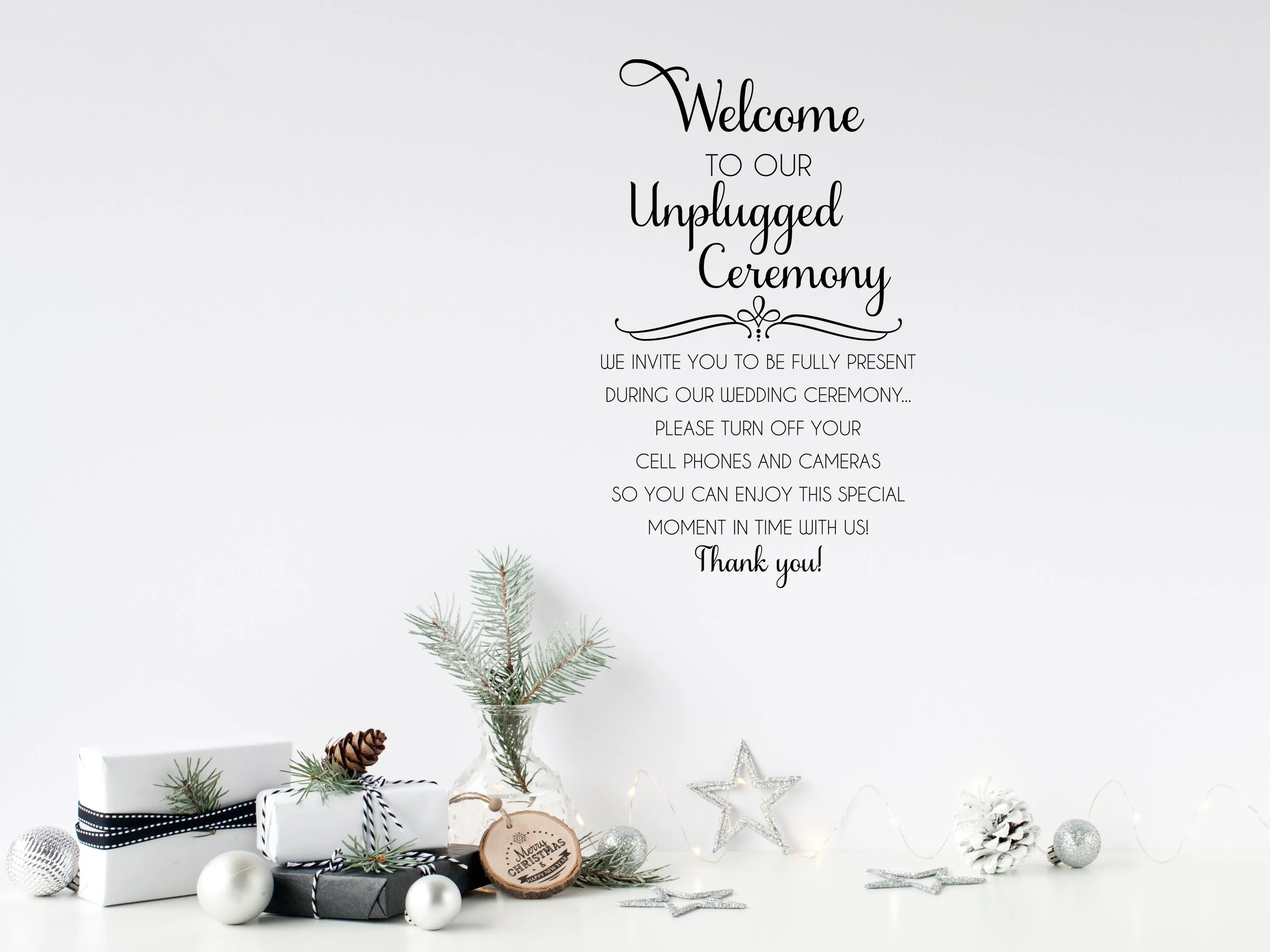 Unplugged Wedding Wall Decal