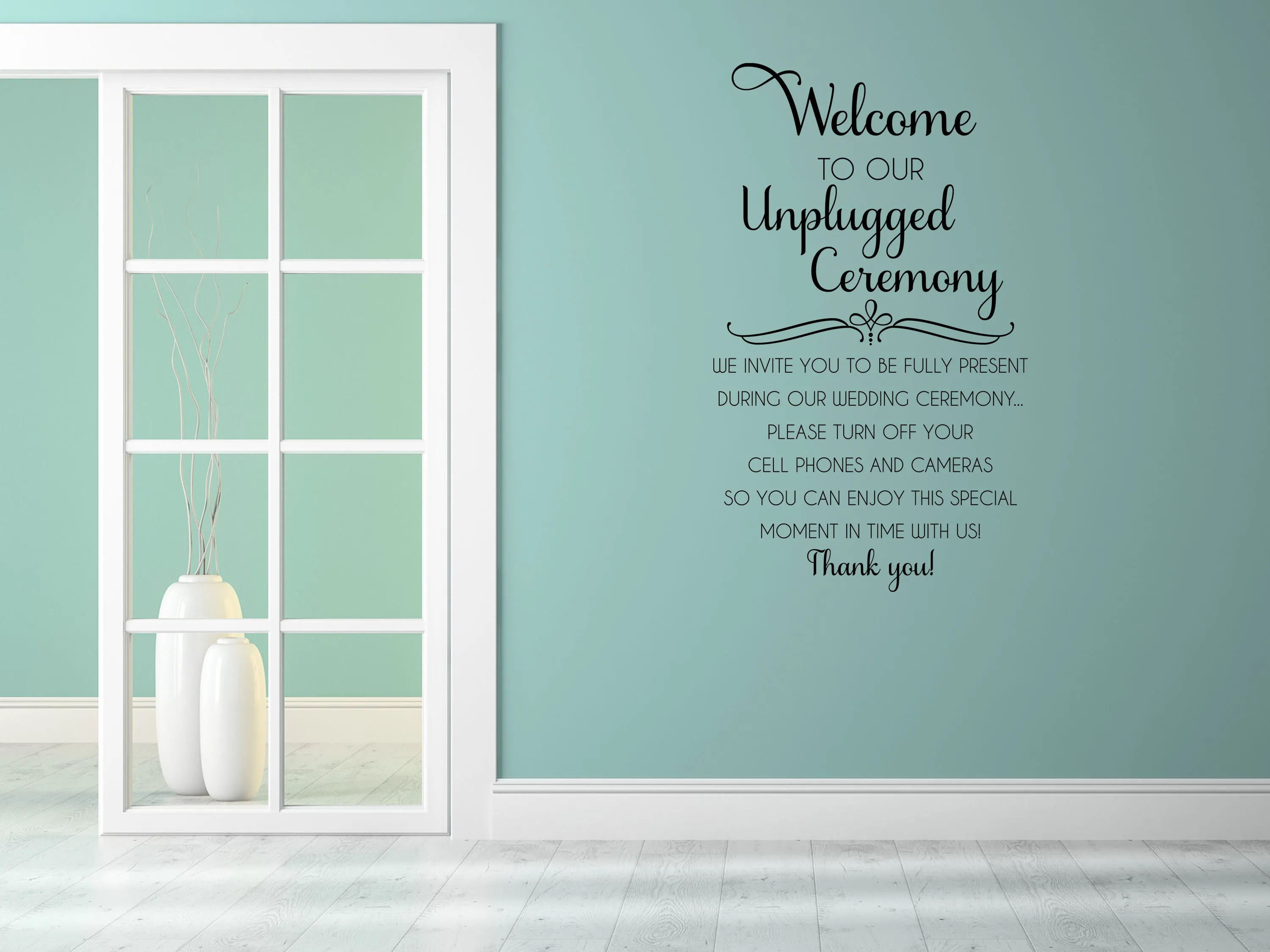 Unplugged Wedding Wall Decal