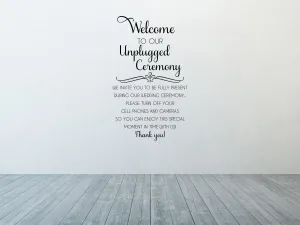 Unplugged Wedding Wall Decal