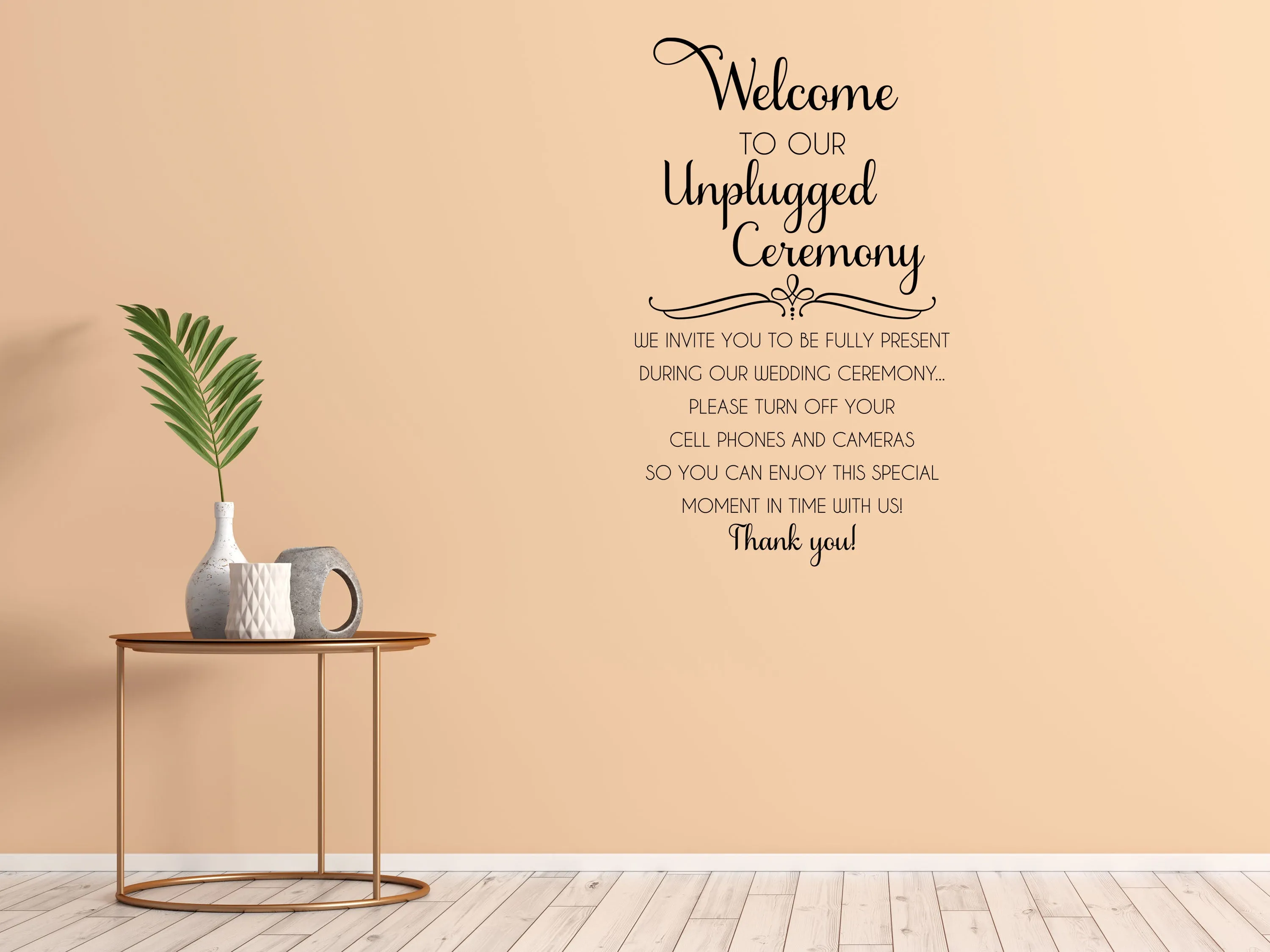 Unplugged Wedding Wall Decal