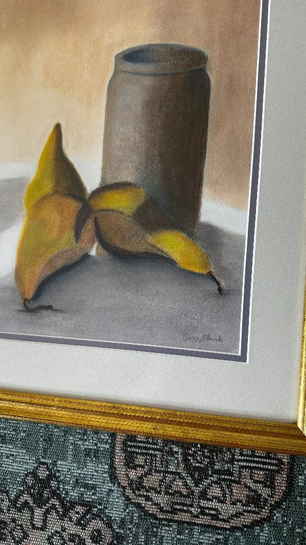 Vintage Artwork, Still Life "Pears" signed framed art