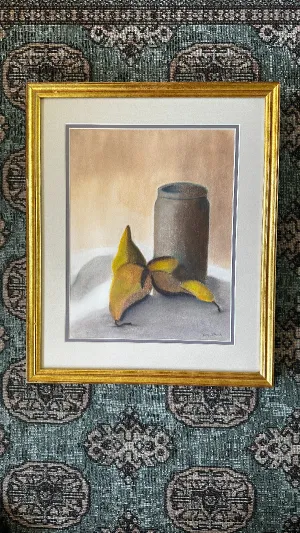 Vintage Artwork, Still Life "Pears" signed framed art