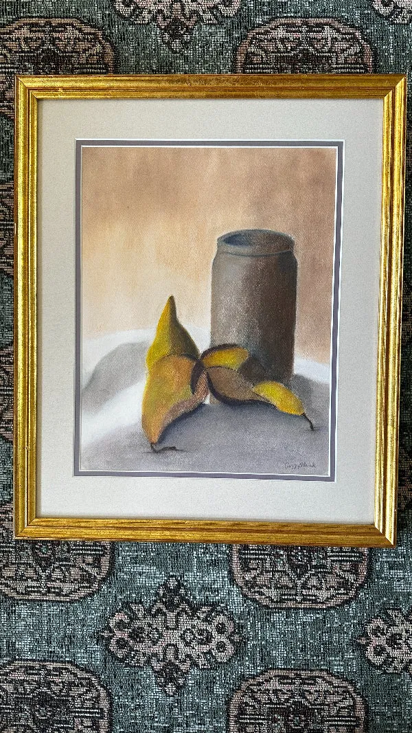 Vintage Artwork, Still Life "Pears" signed framed art