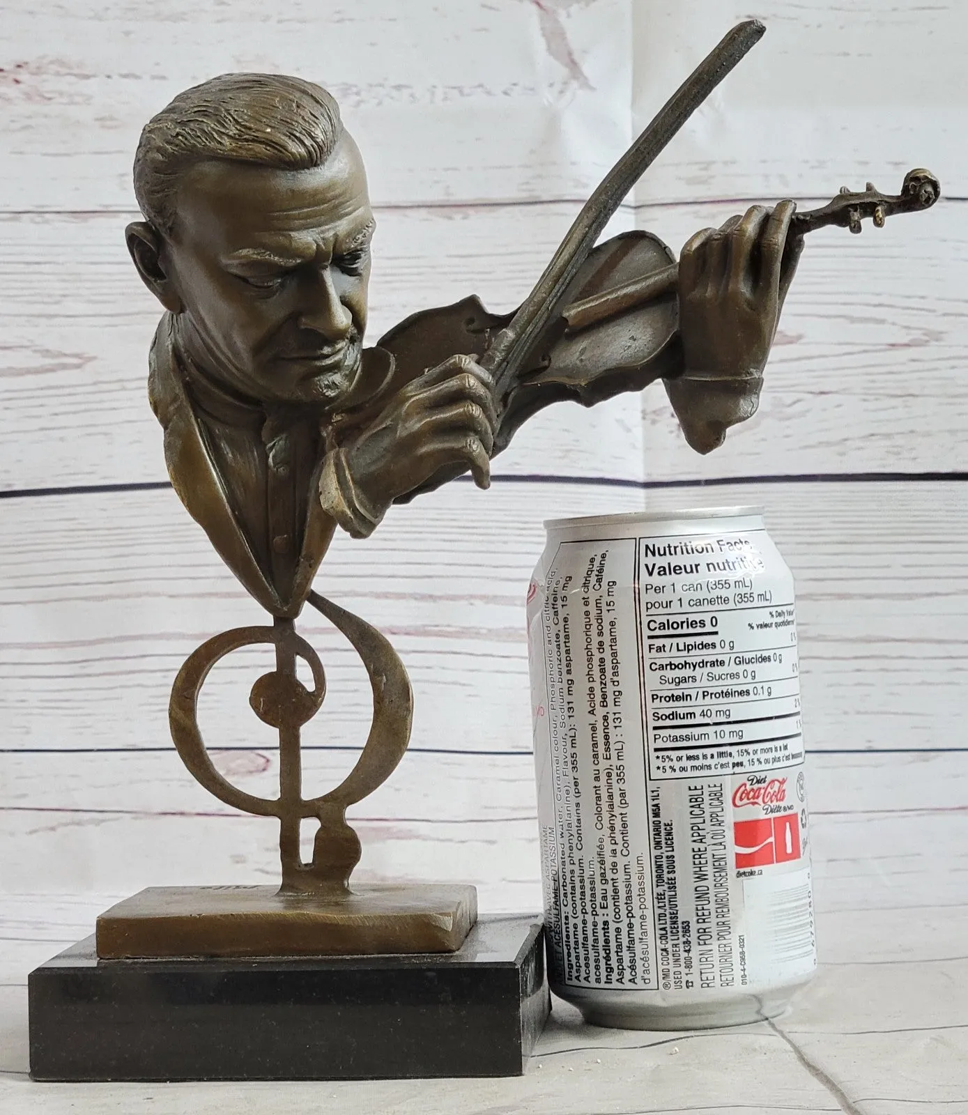 Vintage Modern Art Design Violin Player Bronze Sculpture Figurine