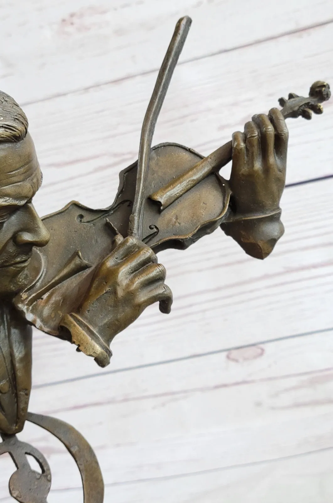 Vintage Modern Art Design Violin Player Bronze Sculpture Figurine