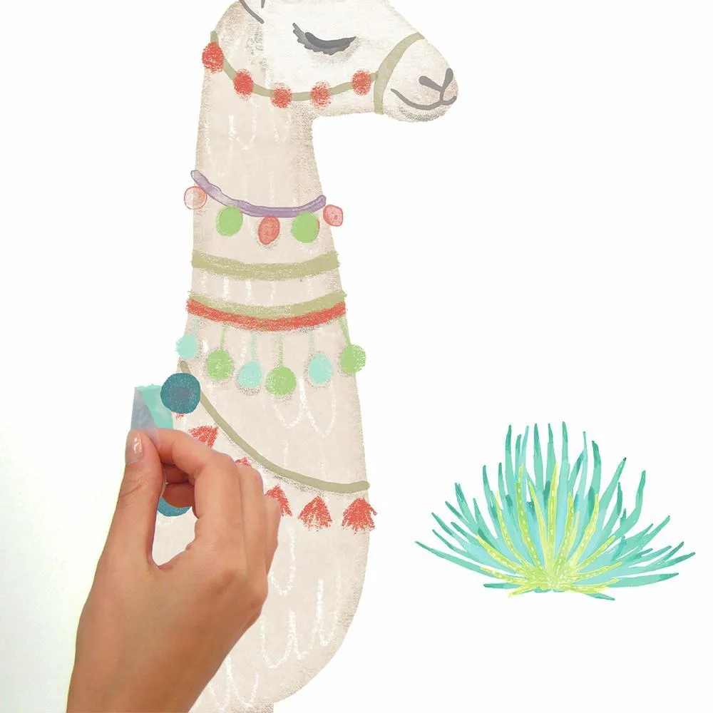 Watercolor Llama Peel and Stick Giant Wall Decals