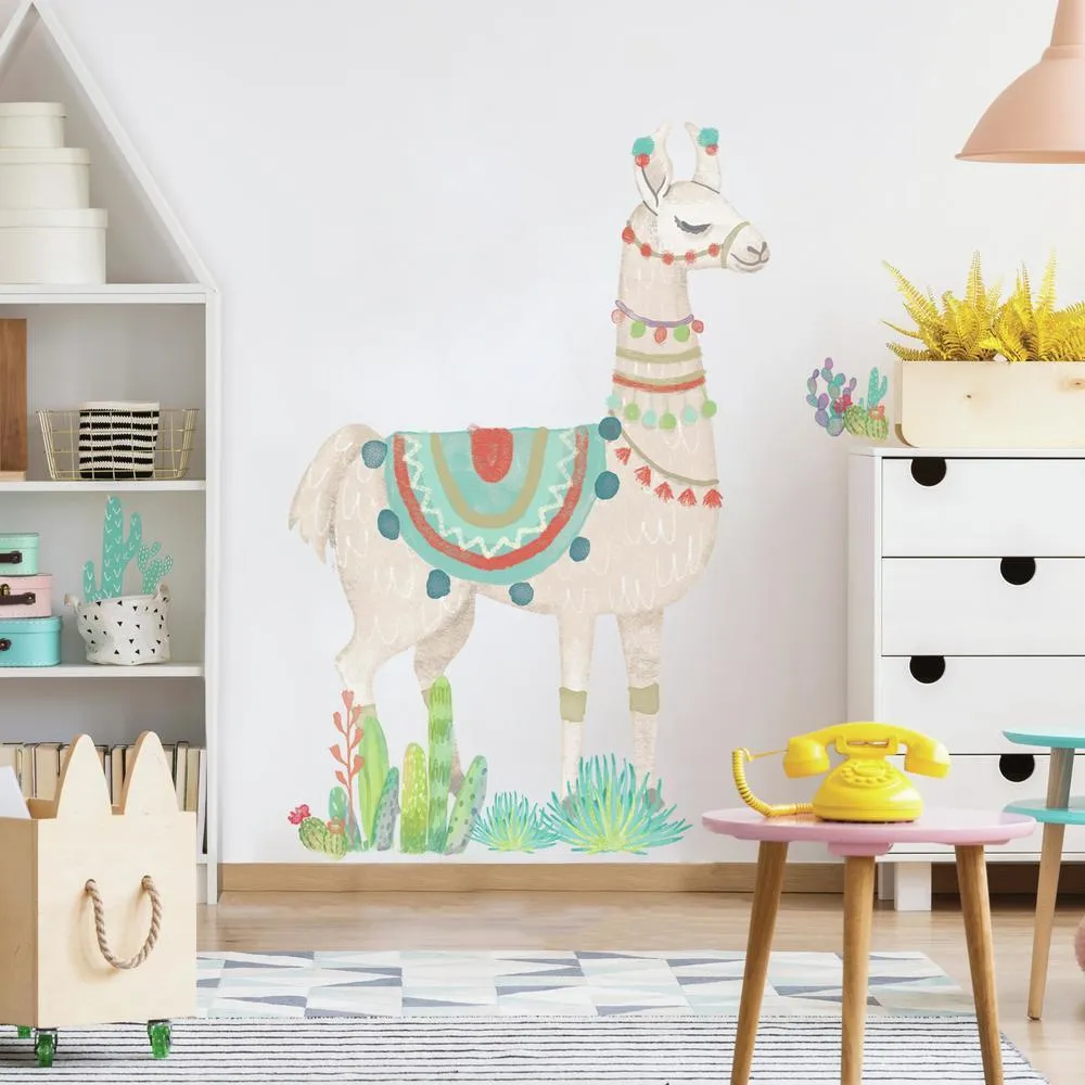 Watercolor Llama Peel and Stick Giant Wall Decals