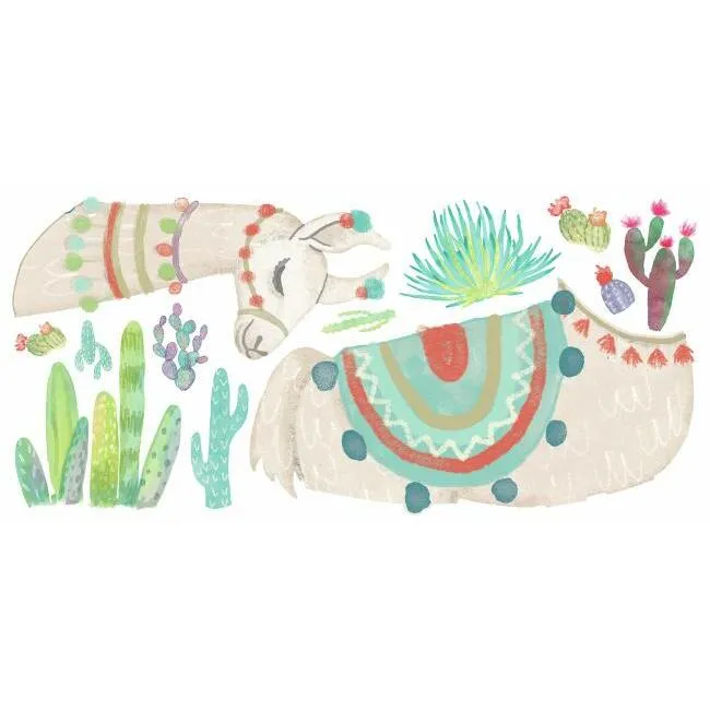 Watercolor Llama Peel and Stick Giant Wall Decals