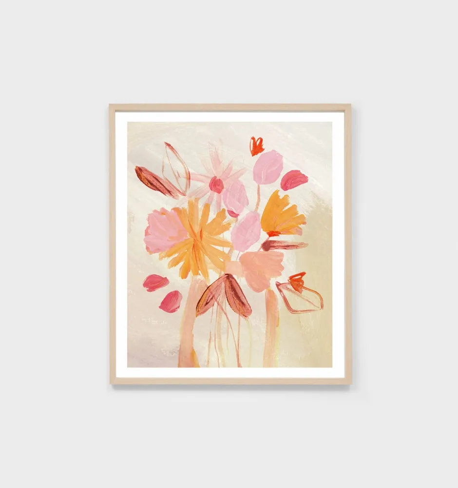 Watercolour Blooms Pink | Framed Art