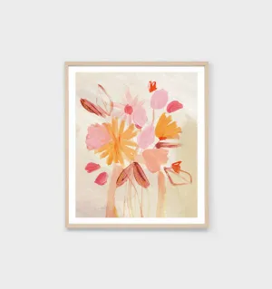 Watercolour Blooms Pink Framed Print