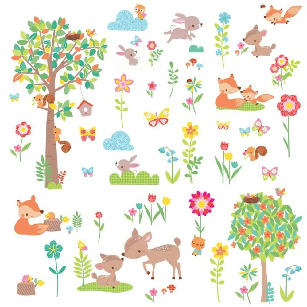 Woodland Creatures Peel and Stick Wall Decals